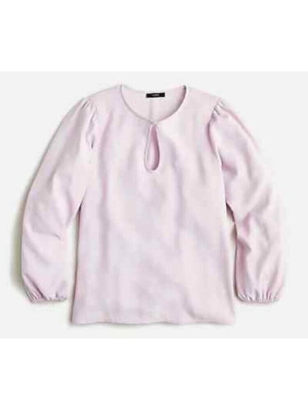J. Crew Keyhole Puff Sleeve Drapey Crepe Blouse Purple Sz MED PETITE